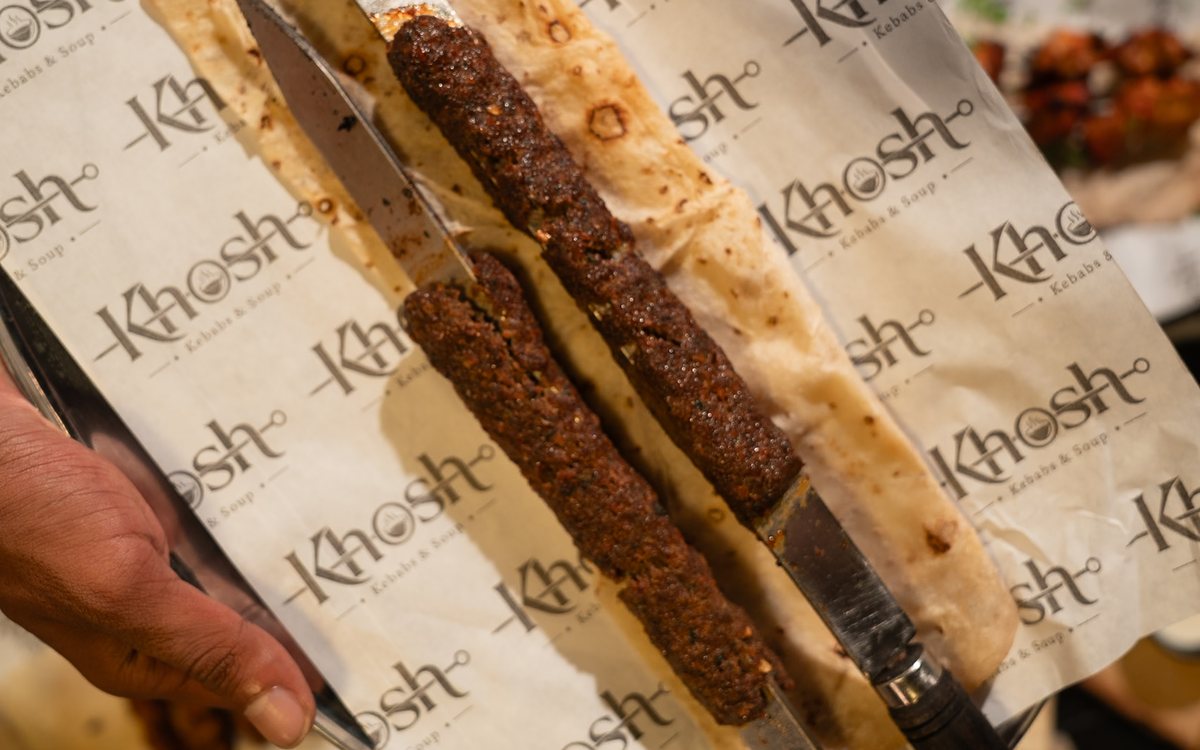 Seekh kebabs on rumali roti